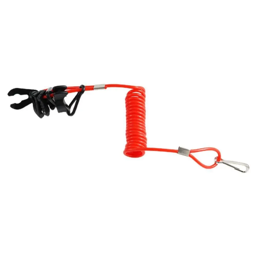 Red Boat Safety Lanyard Kill Switch 7 Keys Stretchable Boat Outboard Engine Kill Stop Switch Universal 1.6m Surfing Spring Rope