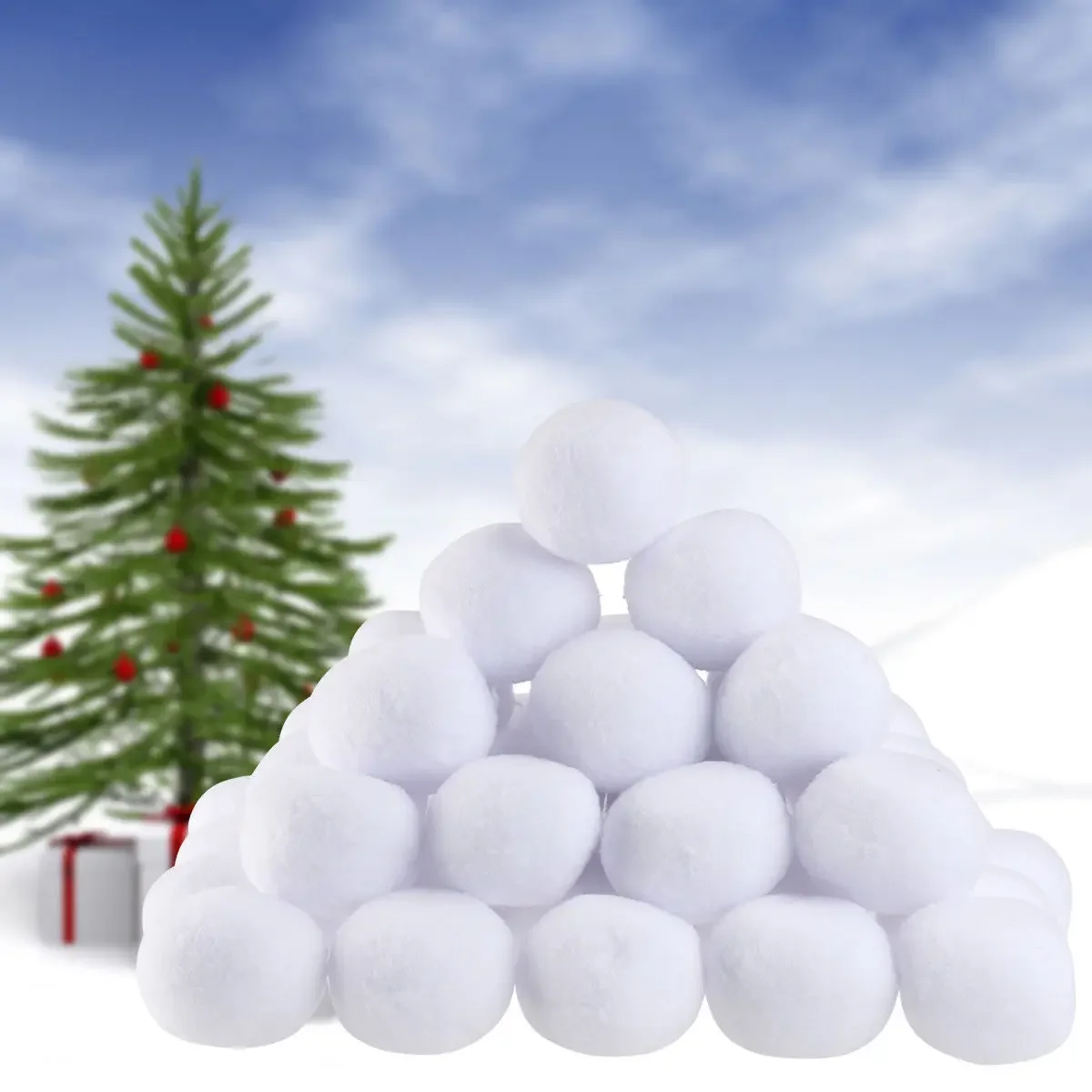 NEW 30Pcs 7cm Indoor Realistic Fake Soft Snowballs for Fight Game Christmas Fun Kids Educational Toys for Children Gift