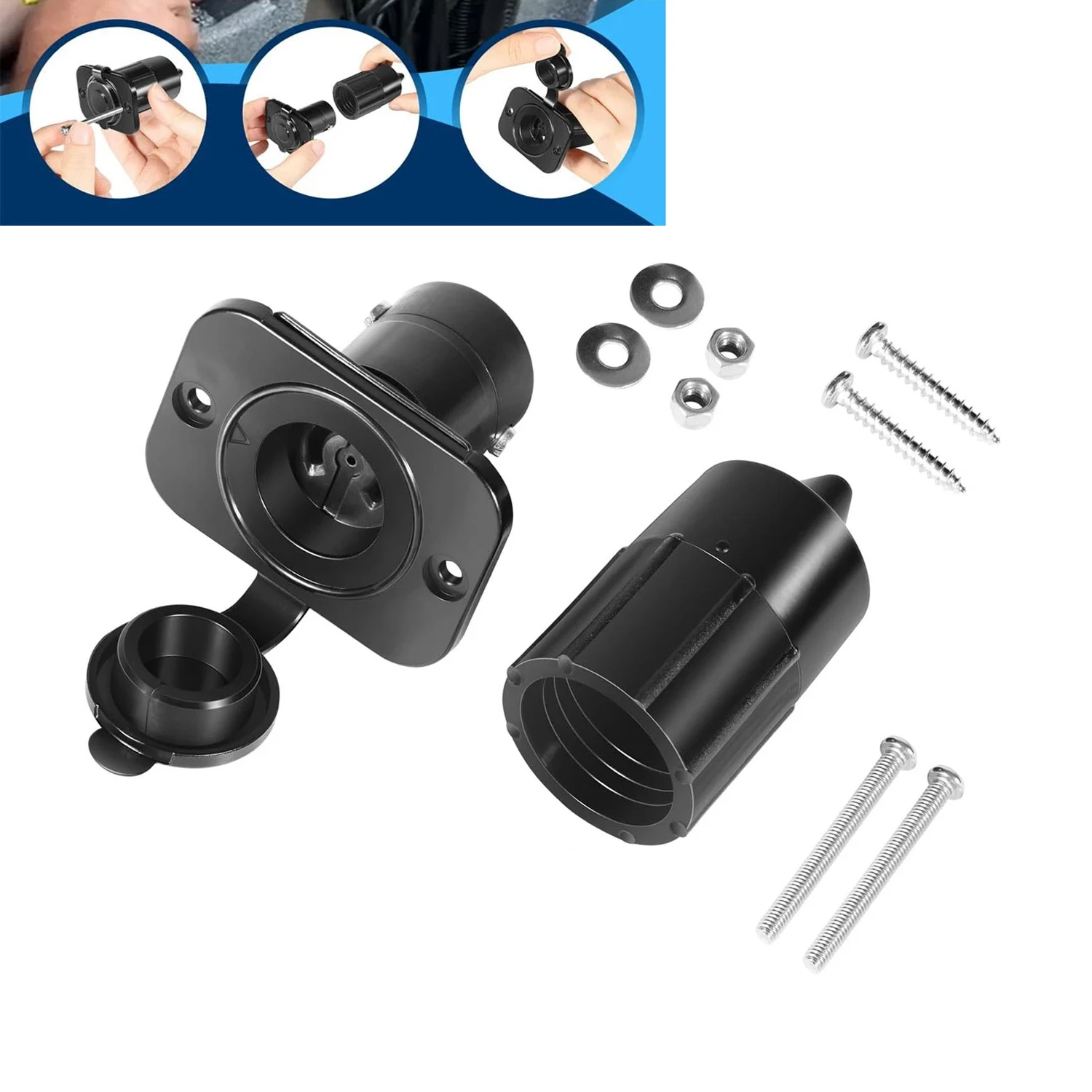 

Outboard Depthpower Marinco Electric Socket #2126 | 12V/24V Waterproof Socket for Scotty Electric Downriggers & Trolling Motors