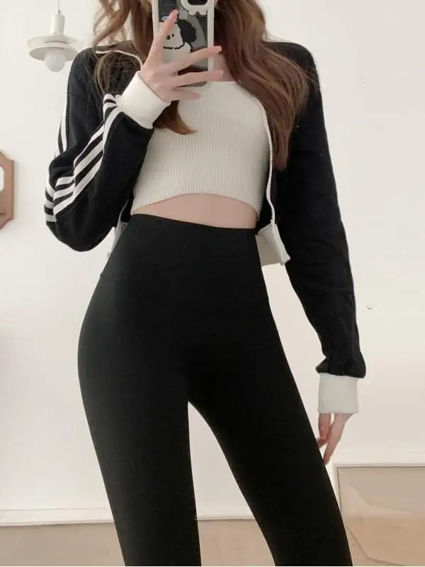 High Waist Fce Lined Thi Women's Yoga Pants Sle No ow Sl Tummy Control Slimming Autumn Winter ark Ski...