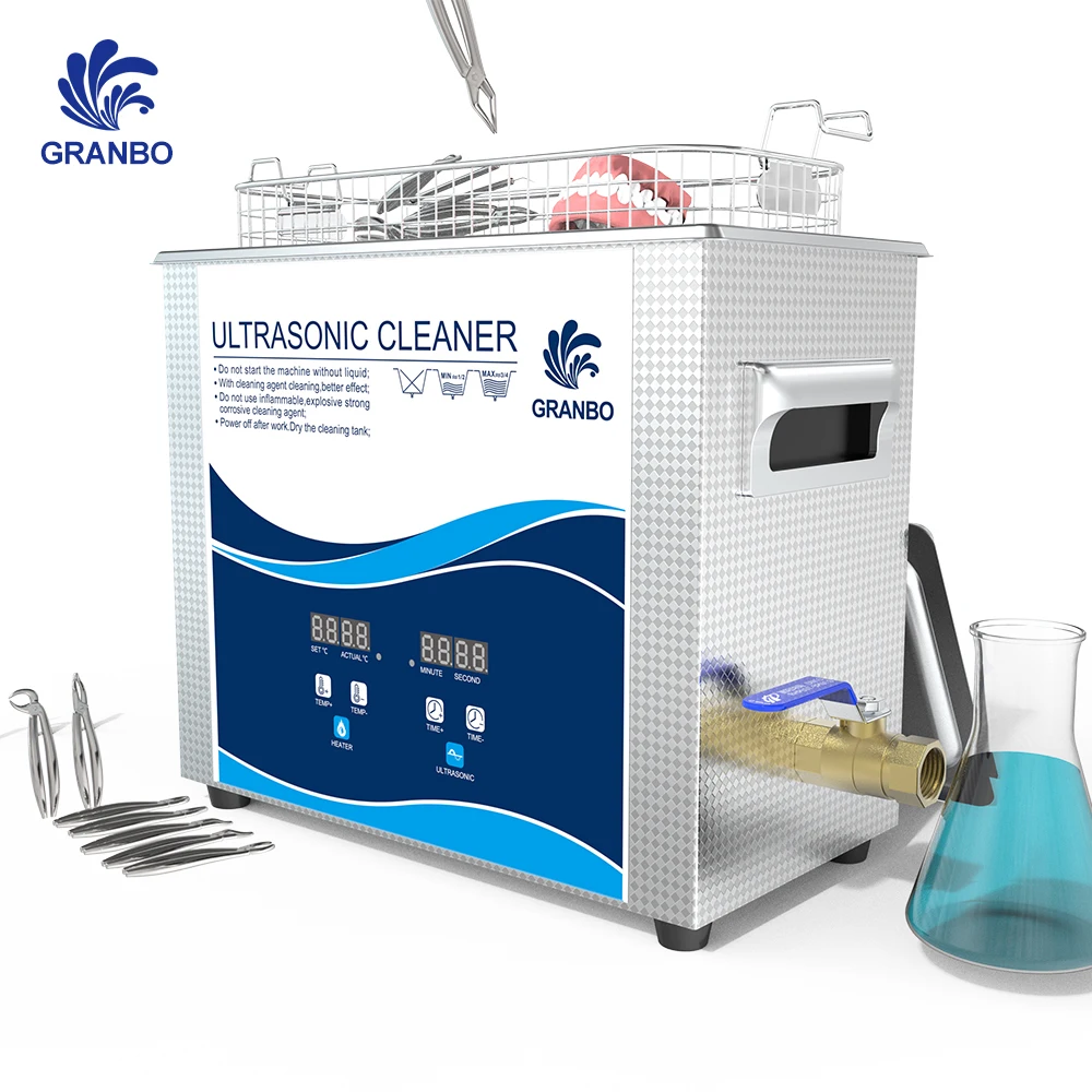 GRANBO 180W Ultrasonic Cleaner 6.5L Capacity 40kHz Portable Lab Ultrasound Washer for Carburetor Cleaning