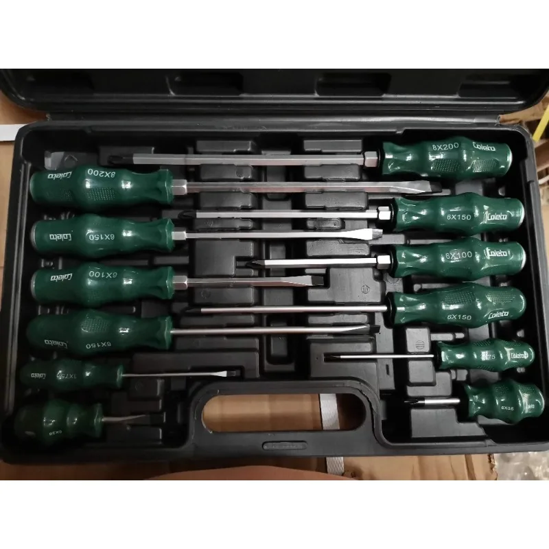 Juego de caja cruzada de una palabra con destornillador perforador en forma de corazón, cambio de cuchillo, juego de 12 piezas que se puede martillar de 3-6-8 pulgadas, resistente al aceite y duradero