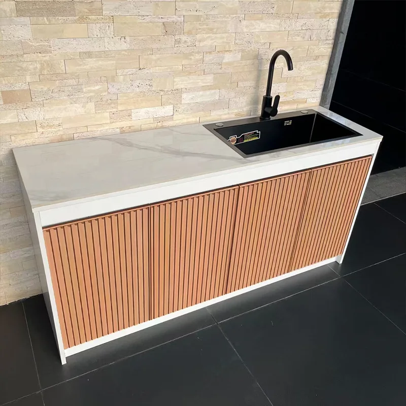 

Outdoor aluminum alloy cabinet washstand villa all aluminum alloy grille door garden