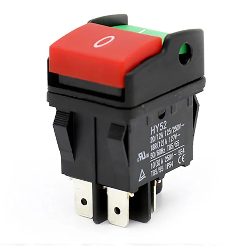 AA63 HOT Industrial Electric Push Button Switches,HY52 Push Button For Mechanical Device Switch 4 Pins With Light 125/250 V Easy