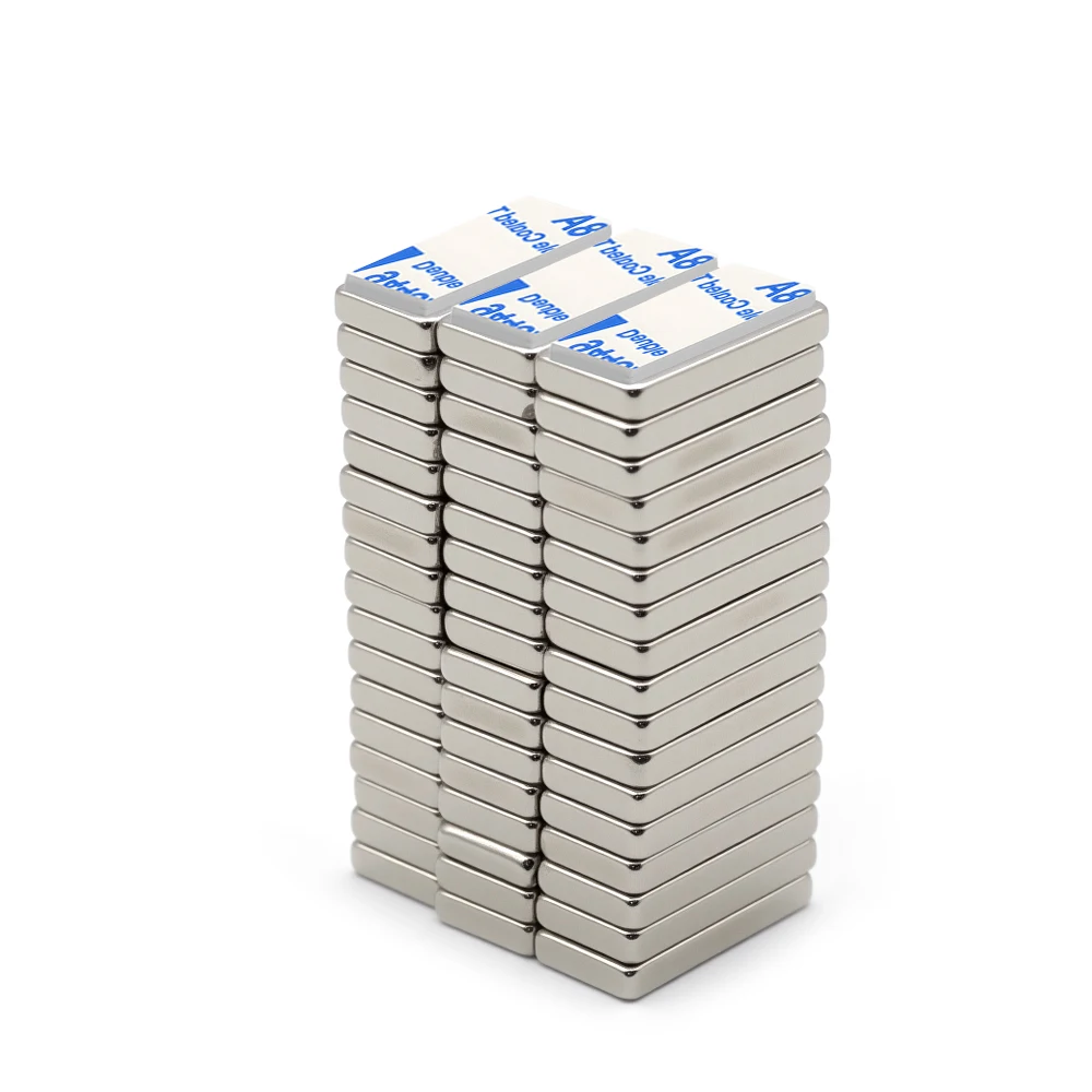 20x10x3mm N35 Super Strong Neodymium Magnet Block With Double-sided Adhesive NdfeB Powerful Permanent imans Refrigerator Magnets