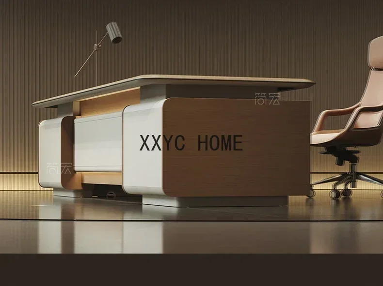 

Boss Desk High-End Entry Lux High-End Manager Office Table and Chair Combination Executive Desk