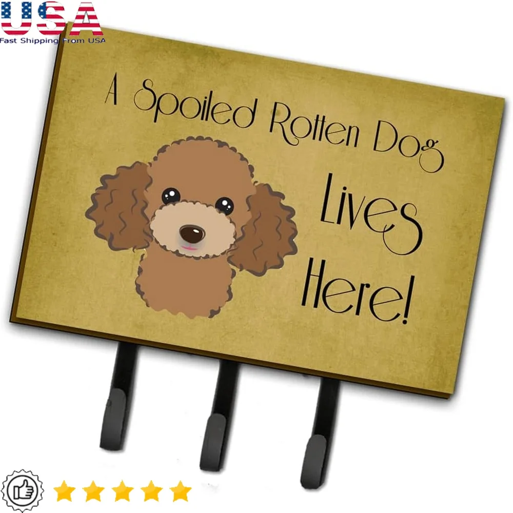 

Durable Wall Mounted Leash Holder Key Hooks Dog Owners Poodle Design Lightweight Easy Installation Home Organization Gift Idea