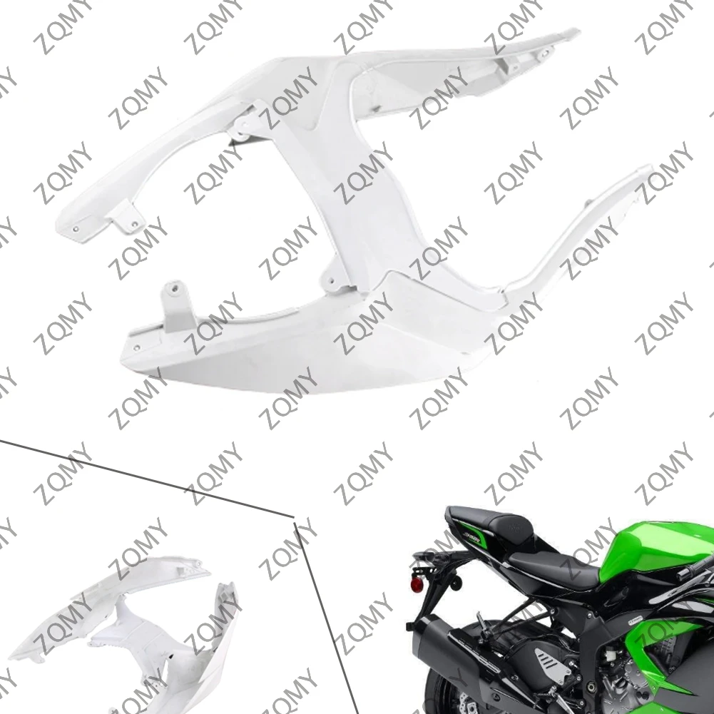 Unpainted Motorcycle Rear Tail Fairing Cover Bodywork For KAWASAKI ZX6R 2012 2013 ZX-6R Injection Mold ABS Bodykits