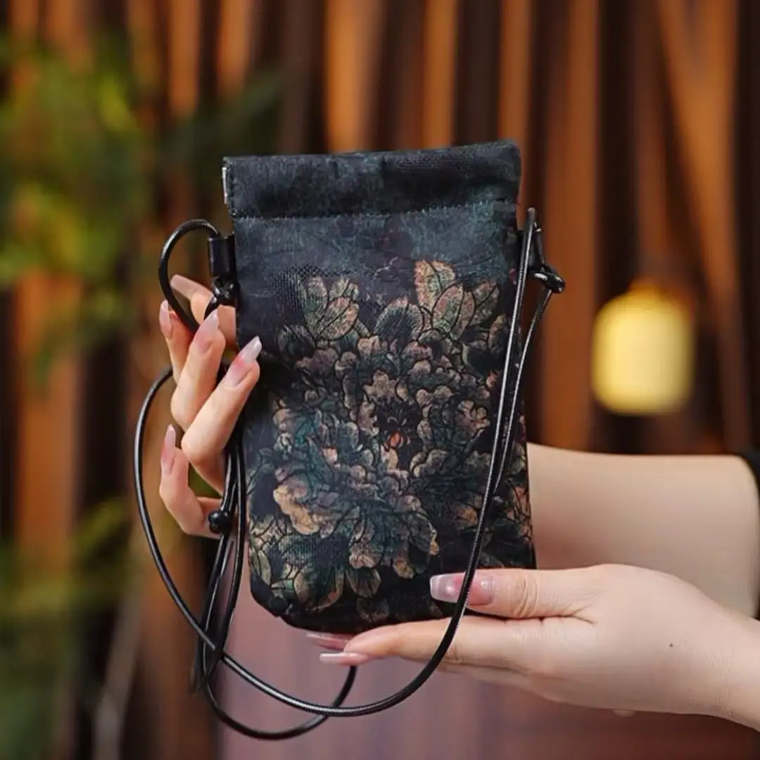 New Fashion Women's Crossbody Bag High End Phone Pouch Retro Storage Ladies Casual Chinese Style Bag Oxford Cloth Medium Hardnes