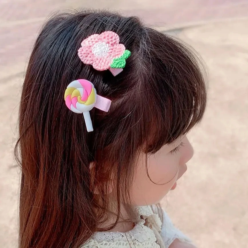 14Pcs/Set Cartoon Baby Hair Clip Set Flower Fruit Baby Girls Barrettes Cartoon Ice Cream Candy Hairpins Kids Hair Accessories