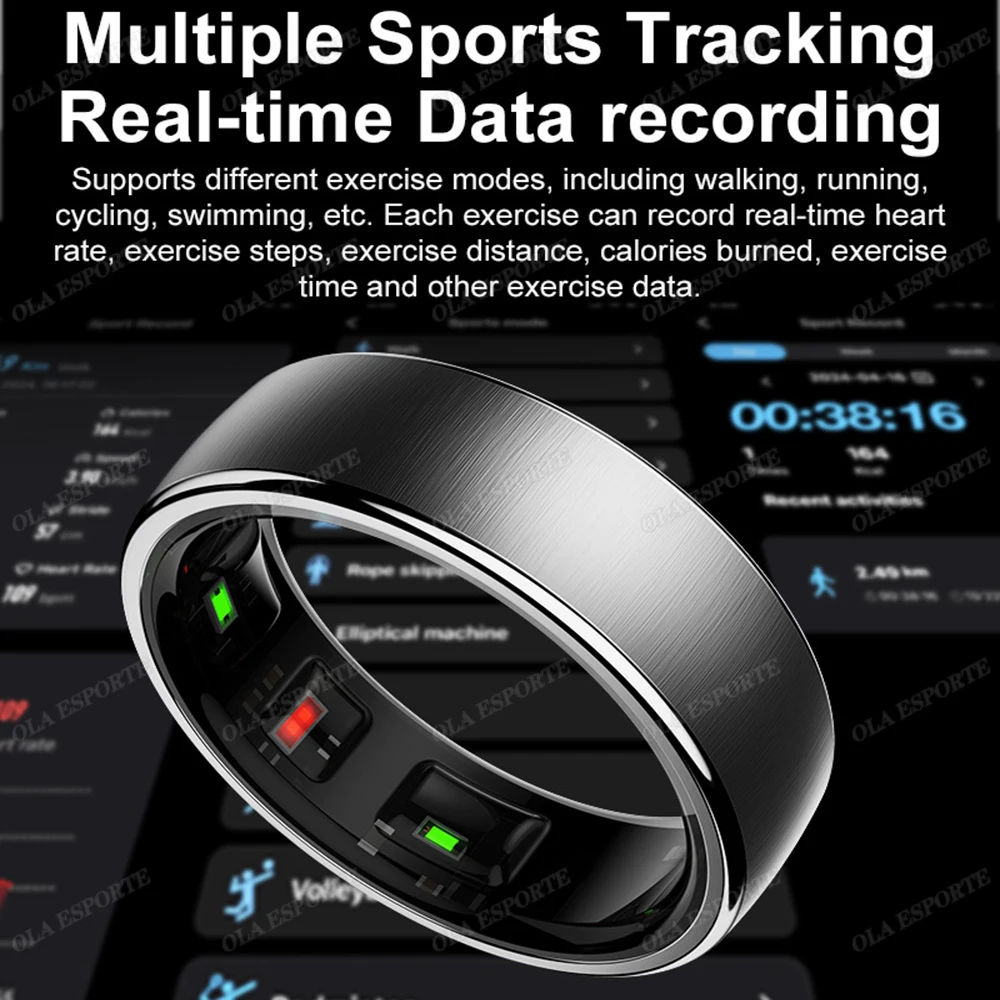 Men Women Smart Ring With Wireless charging Sleep Health Monitor Sport Smartring Gesture Control 5ATM Waterproof ring Gifts R10