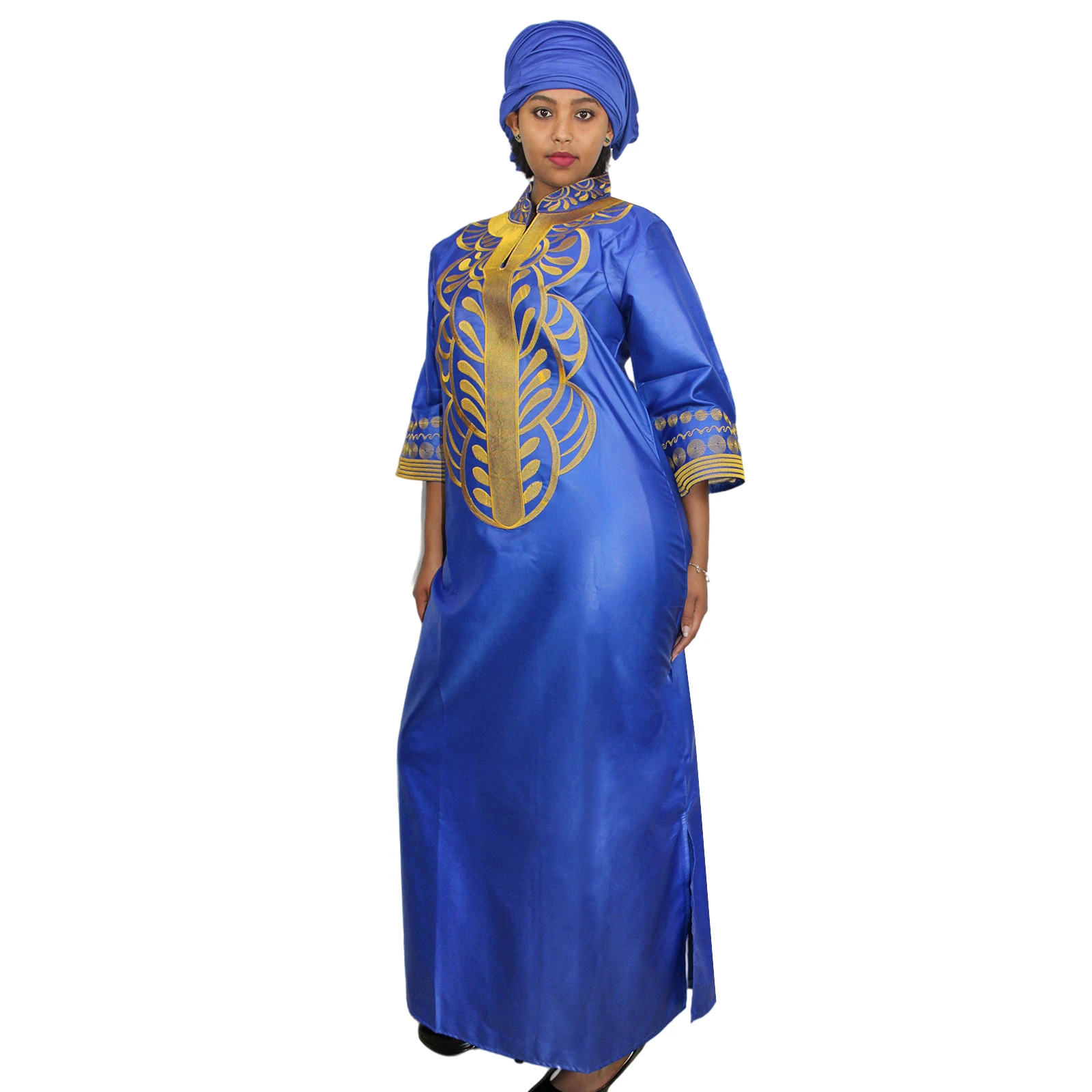 

African Attire For Women Full Stone Embroidery Plus Size Elegant Party Church Dress