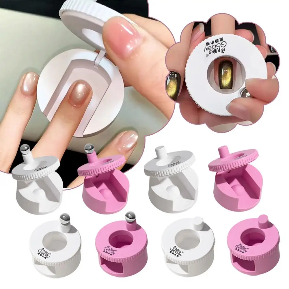 

Rotating Cat Eye Magnet Simple to Operate Glass Bead Effect Flower Pattern Support Nail Art Tool For Gel Nail Polish