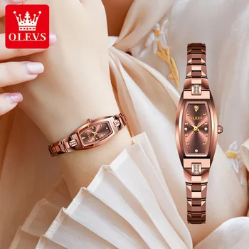 OLEVS luxury original women Quartz watch Tungsten steel strap waterproof watches elegant top diamond bracelet ladies wristwatch