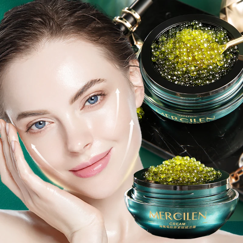 Mercilen Sea Grape Collagen Firming Revitalizing Cream 30g, Deeply Moisturizing and Firming Face Cream, Daily Care Facial Lifting Cream, Evens Out Skin Tone, Improves Fine Lines on the Face, Contains Collagen and Hyaluronic Acid Formula, Suitable for All Skin Types