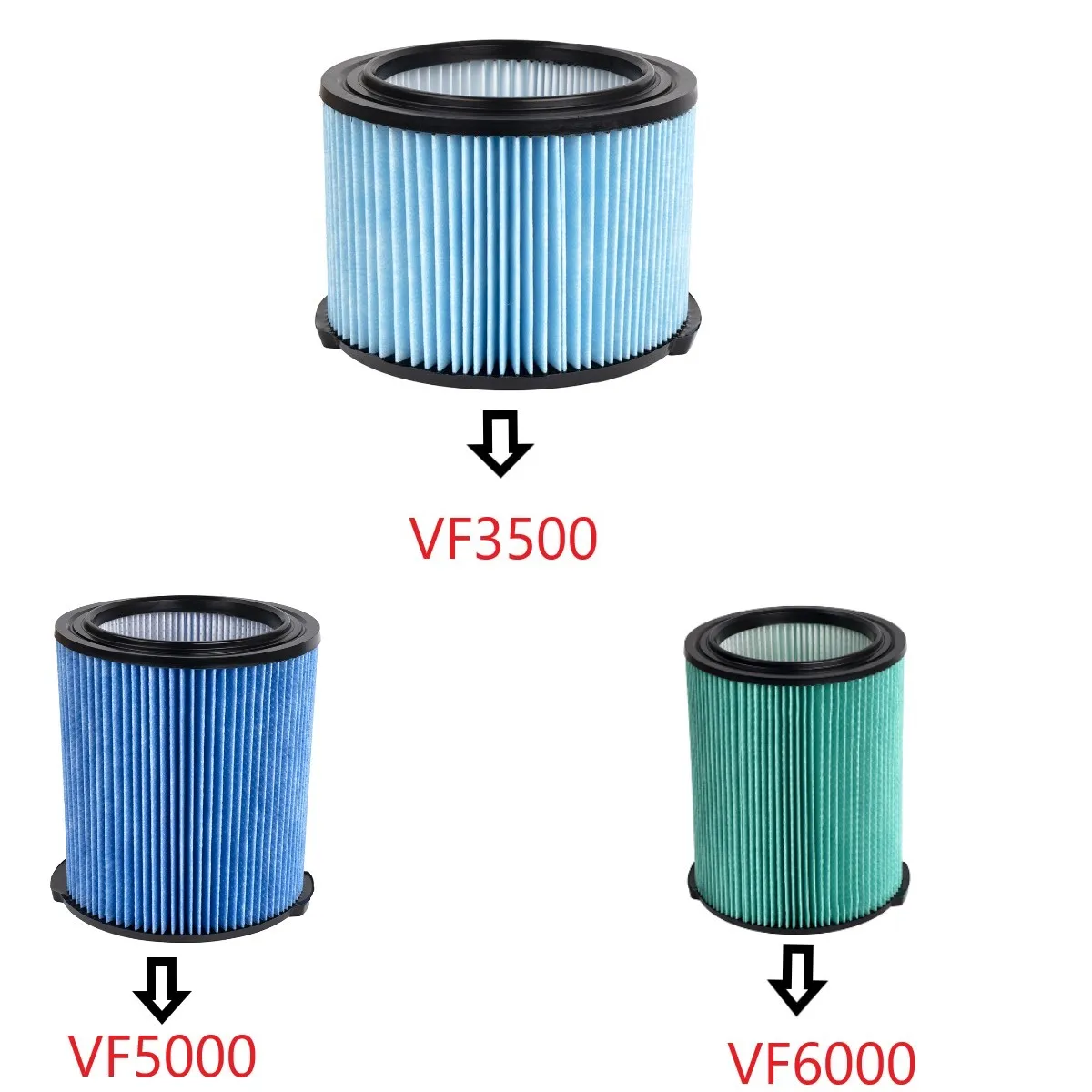 VF6000 VF5000 VF3500 Standard Wet Dry Vac Filter Replacement For RIDGID Shop Vacuum Cleaner
