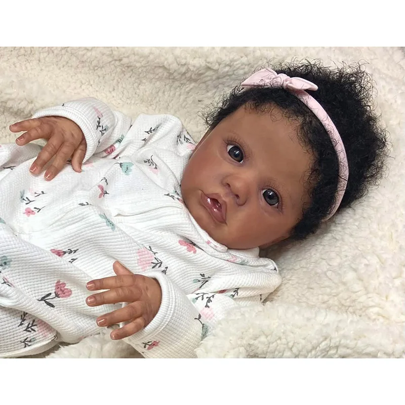NPK 18 ''hecho a mano piel oscura bebé Reborn Primrose despierto cuerpo de algodón realista tacto suave muñeca bebé regalo de Navidad para niños