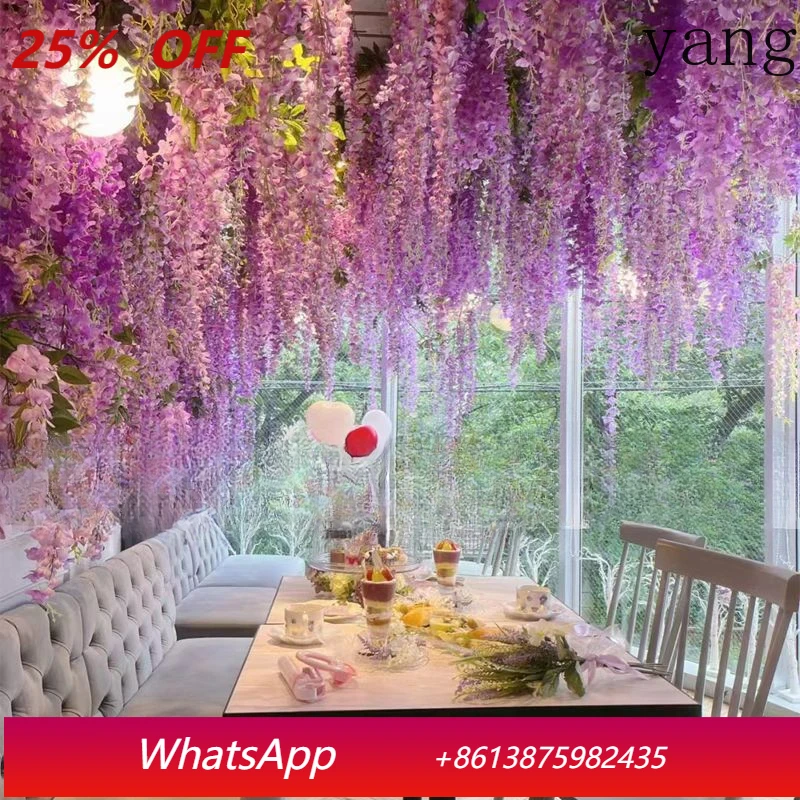 

Simulated Wisteria Flowers, Fake FlowersWedding Plastic Flower StripsWisteria Violet Ceiling, Indoor Wall Background Decoration