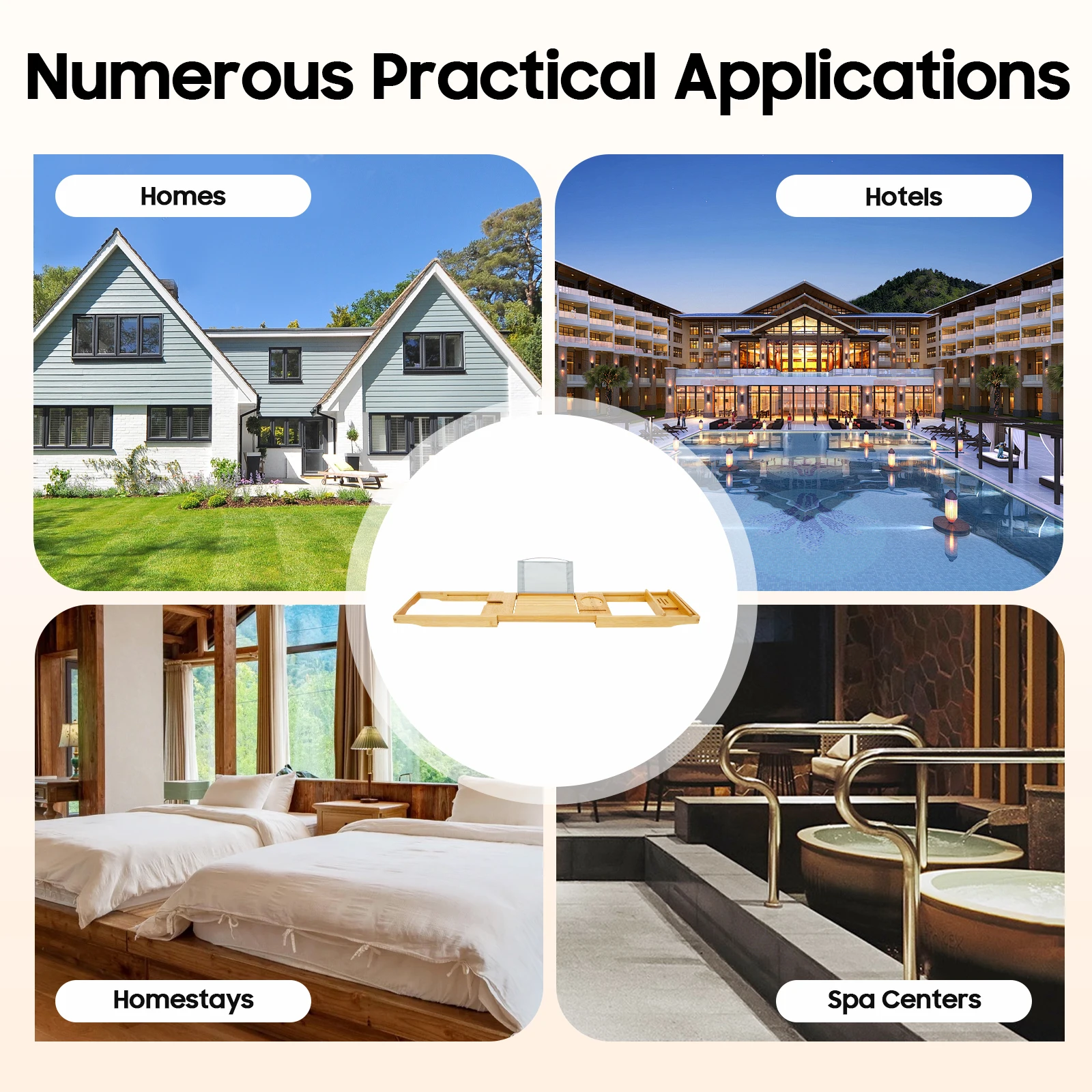 バスタブトレイ 木製バスキャディ バスボードシェルフ タブレット/電話 レッドワインカップスロットホルダー トレイ スケーラブルで実用的なトレイ