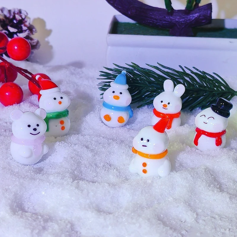 

Glass Miniatures Christmas Snowman Figurine Home Tabletop Xmas Decor Holiday Ornament Warm Christmas Ornaments Decoration New