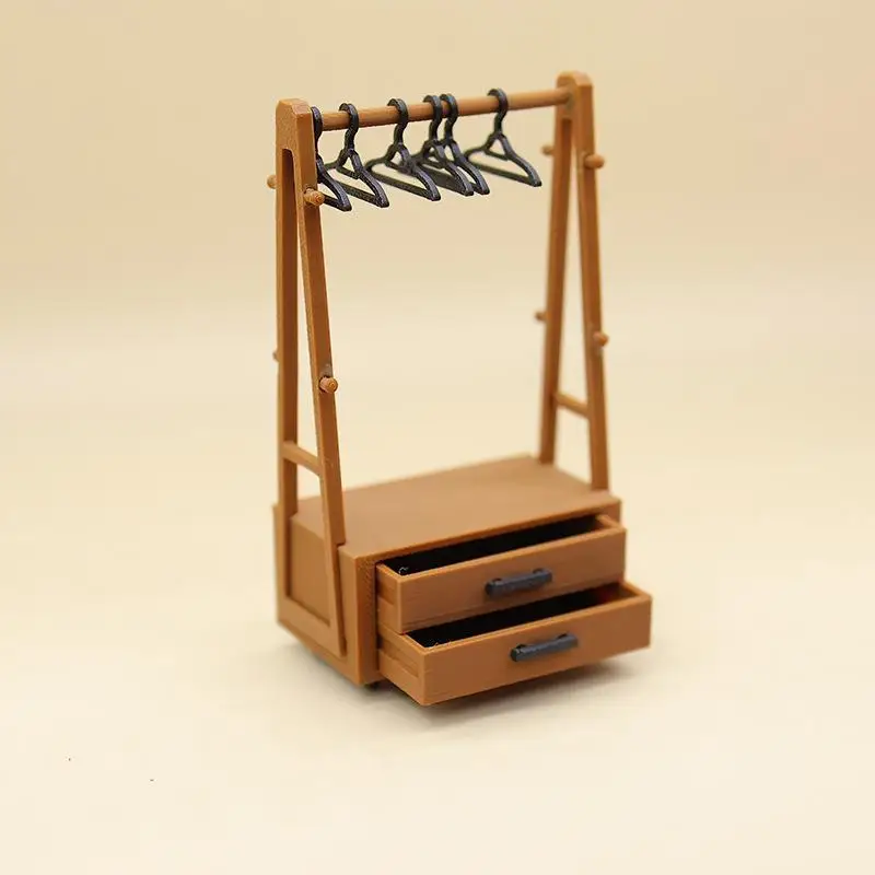 1Set Dollhouse Mini Hanger Drying Rack Apparel Storage Model Furniture Accessory