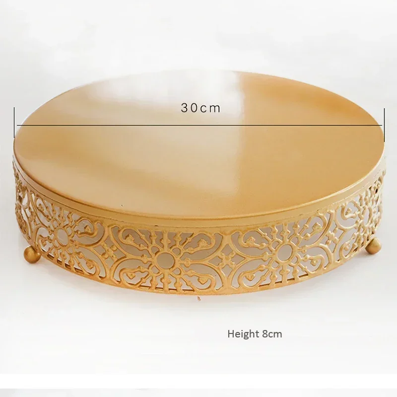 20/25/30cm Round Metal Cake Stand Holder Dessert Cheese Cupcake Pastry Fruit Display Plate Tray for Wedding Party Event Birthday