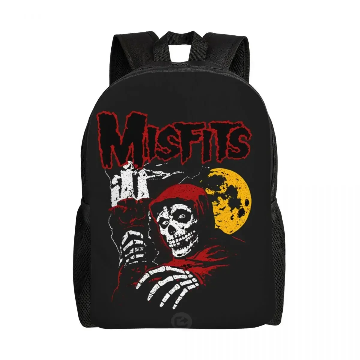 

Custom Heavy Metal Misfits Skull Laptop Backpack Men Women Basic Bookbag for School College Students Horror Rock Roll Bags
