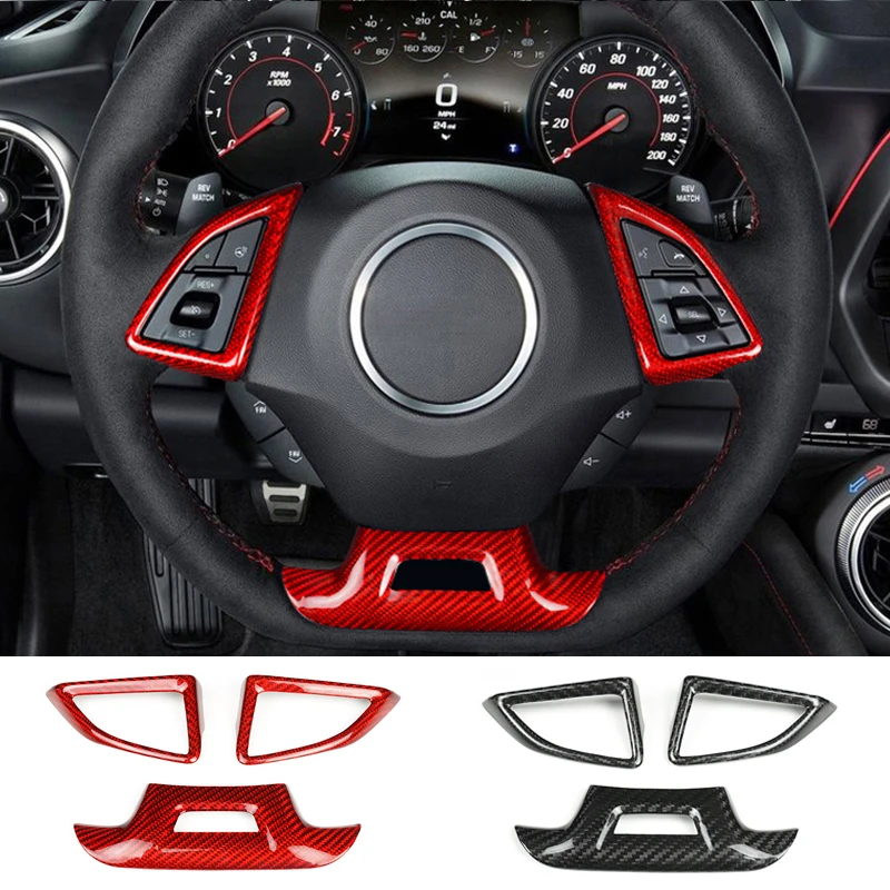 

Car Interior Mouldings For Chevrolet Camaro Carbon Fiber Car Steering Wheel Panel Decoration Sticker For Camaro 2016-2021 Trim