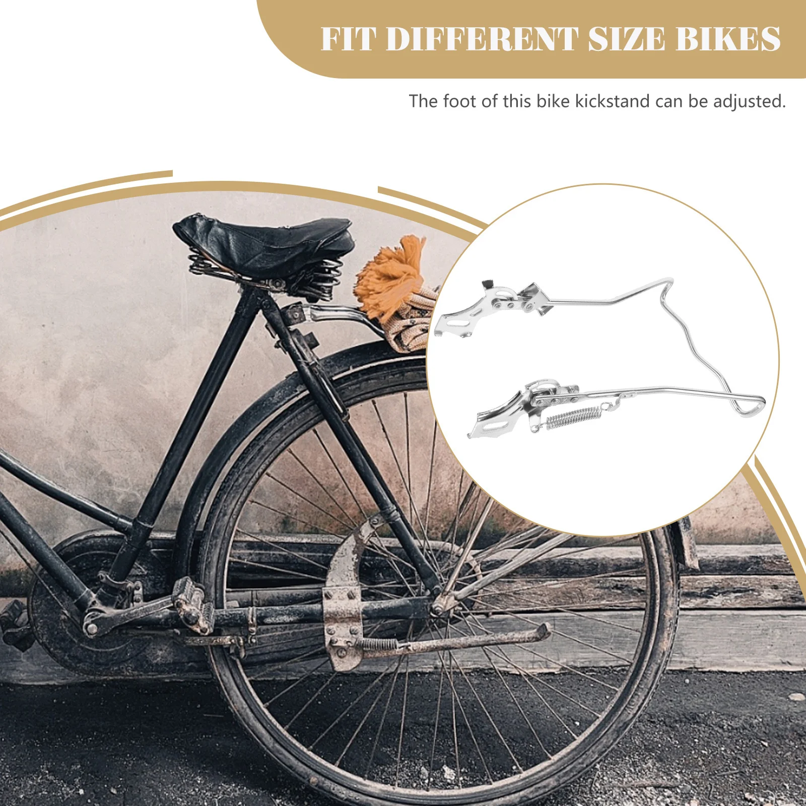 

Heavy Duty Bicycle Kickstand Metal Double Stand Wear-Resistant Stable Fit for Mountain Bike Quick Adjust Parking Replacement
