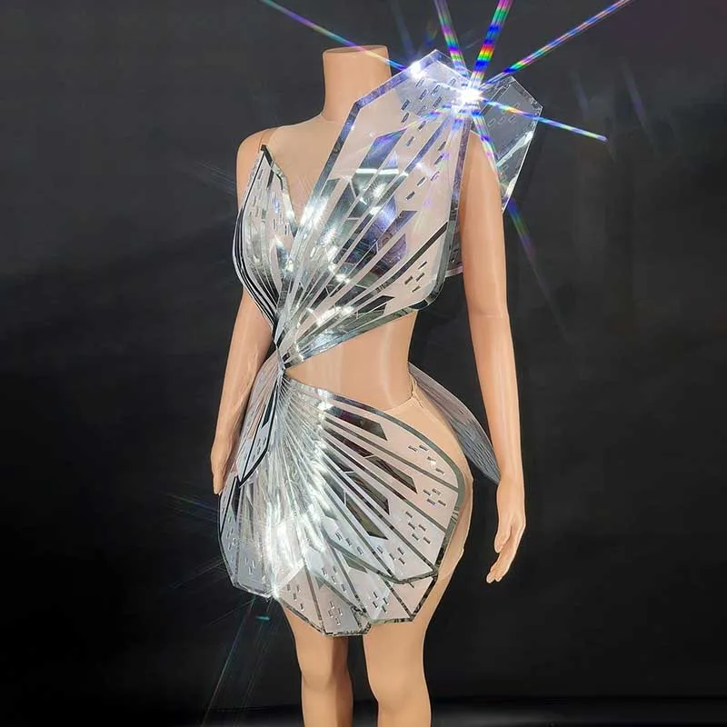 Butterfly Sexy Party Dress Women Festival Clothing Singer Stage Costume Gogo Dancer Clothing Nightclub Performance Outfit yj882