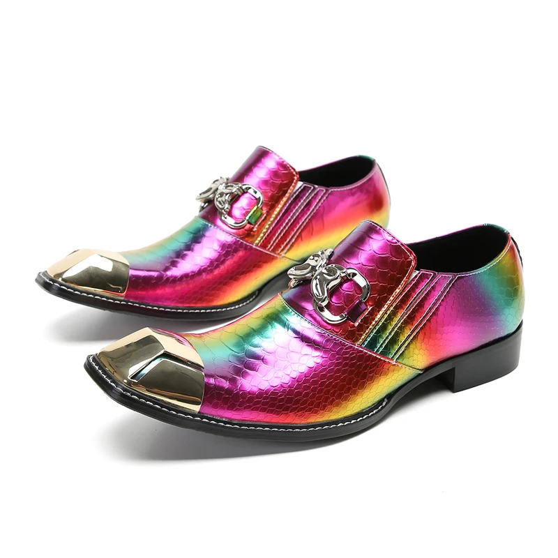 Quadratische quadratische Niet Stil lässige Lederschuhe modische Persönlichkeit bequeme Herren schuhe trend ige Leder neunte Hosen Schuhe – Detail 26