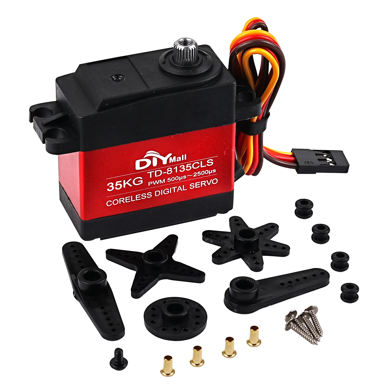 35KG Digital Servo Coreless Motor High Torque Metal Gear Steering Servo Compatible with RC Crawlers DIY Robotics Engineering
