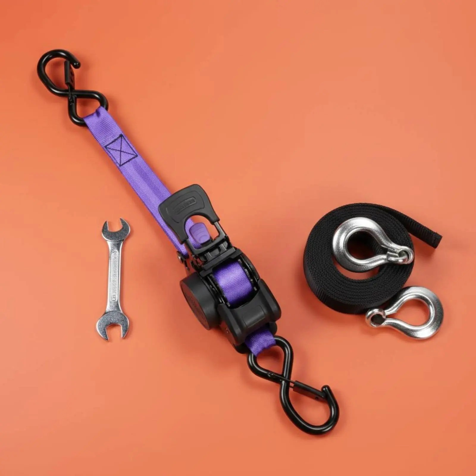 Picture 6: Automatic-Retracting Load Strap Wear-Resistant Retractable Ratchet Strap Long-Lasting for Car