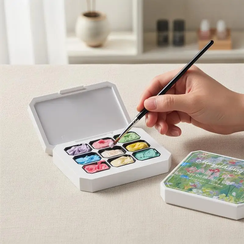 

9 Grids Pat Glue 9 Color Vivid Nail Gradient Colors Nail Oil Glue Palette Watercolor Nail Decorations Charm Nail Accessories
