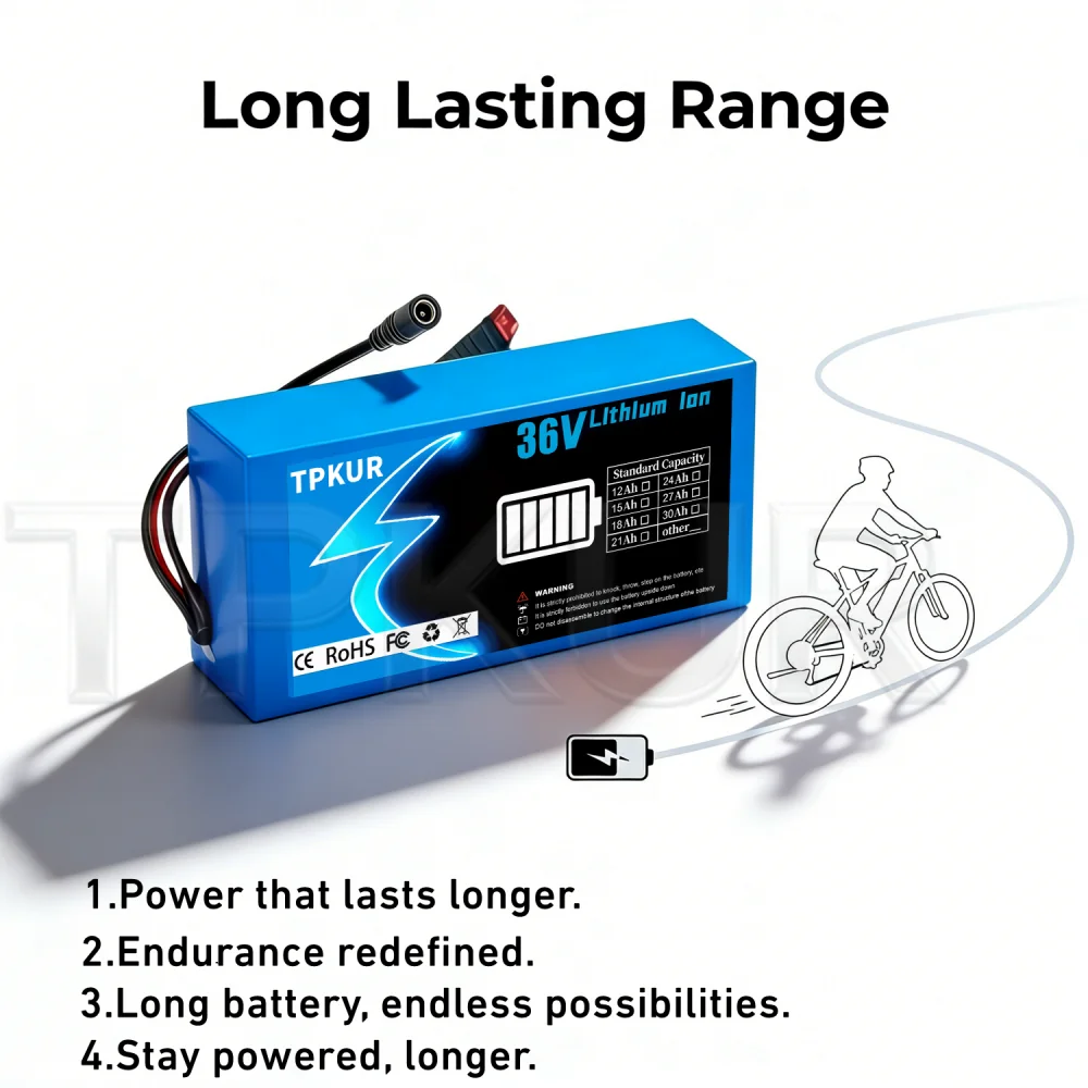 New 36V 18650 Lithium-ion Battery 10Ah 15Ah 20Ah 30Ah 10S 2P 3P 4P 6P Suitable for 100-1500W Scooters and Other Motors BMS