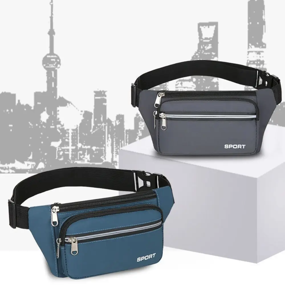 Large Capacity Running Waist Bag Multiple Pockets Business Sport Fanny Pack Wear-resistant Anti Splash Mobile Waist Bag