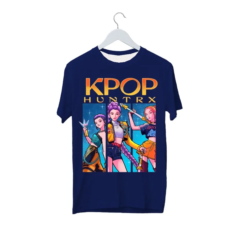 2026 الساخن هنتركس Kpop شيطان الصيادين تي شيرت للبنين بنات المشجعين هدية الصيف طاقم الرقبة قصيرة الأكمام تيز موضة الاطفال تي شيرت