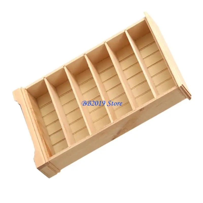 Q0KB Miniature Bookcase Model with 6 Tiers Tiny Display Shelf Bookshelf Ornament for 1:12 Dollhouses Decors Furniture