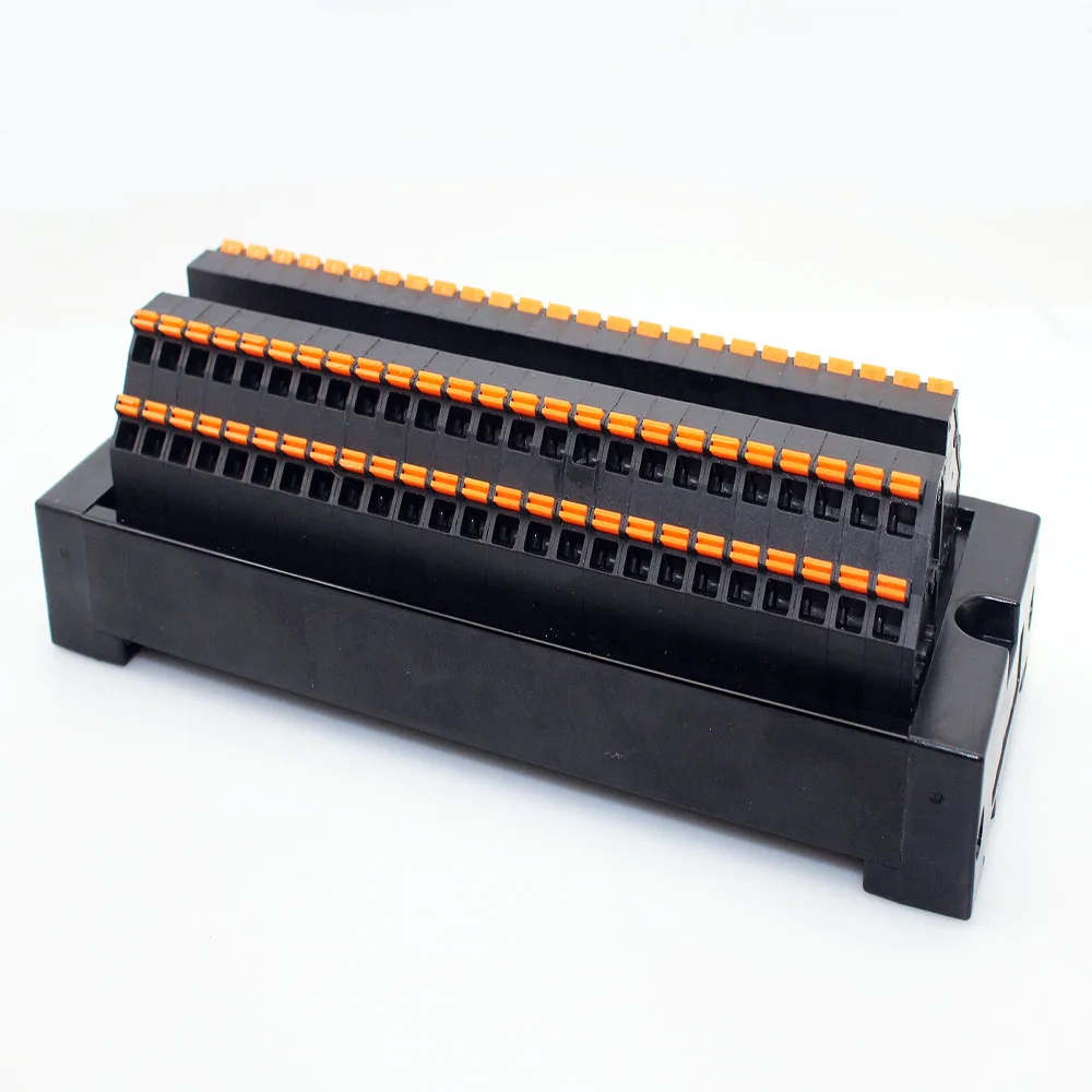 DIN Rail Mount 50 Position 24A/400V Quick Spring Terminal Block Distribution Module