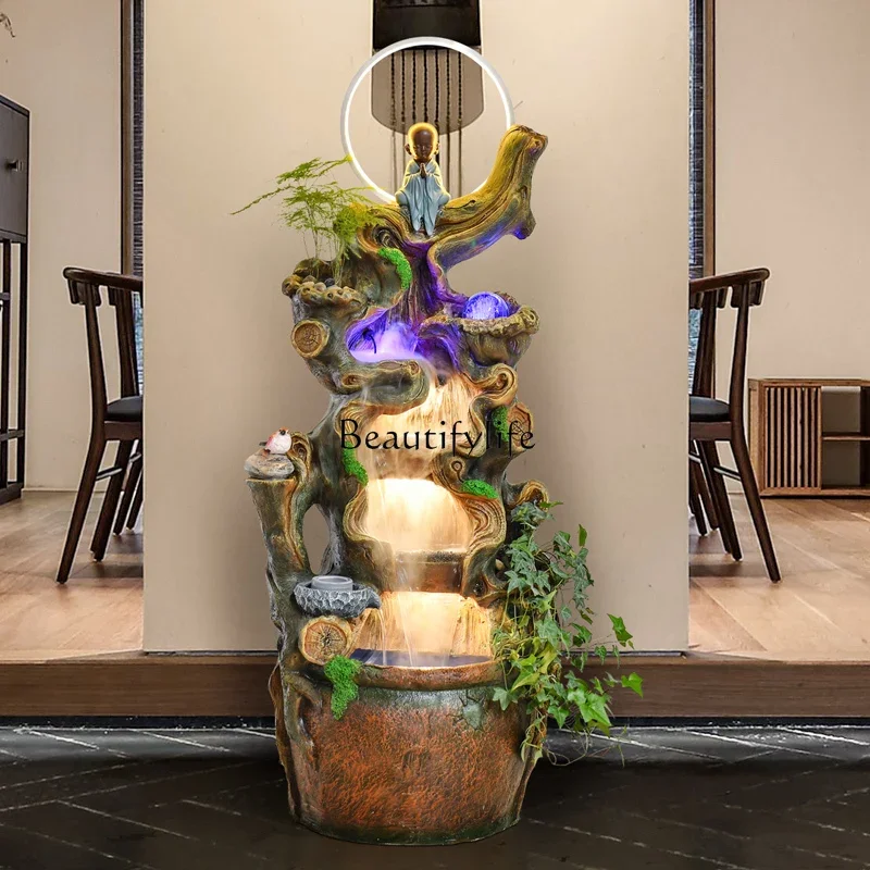 

LD6-*Chinese rockery flowing water fountain ornament floor feng shui wheel to attract wealth