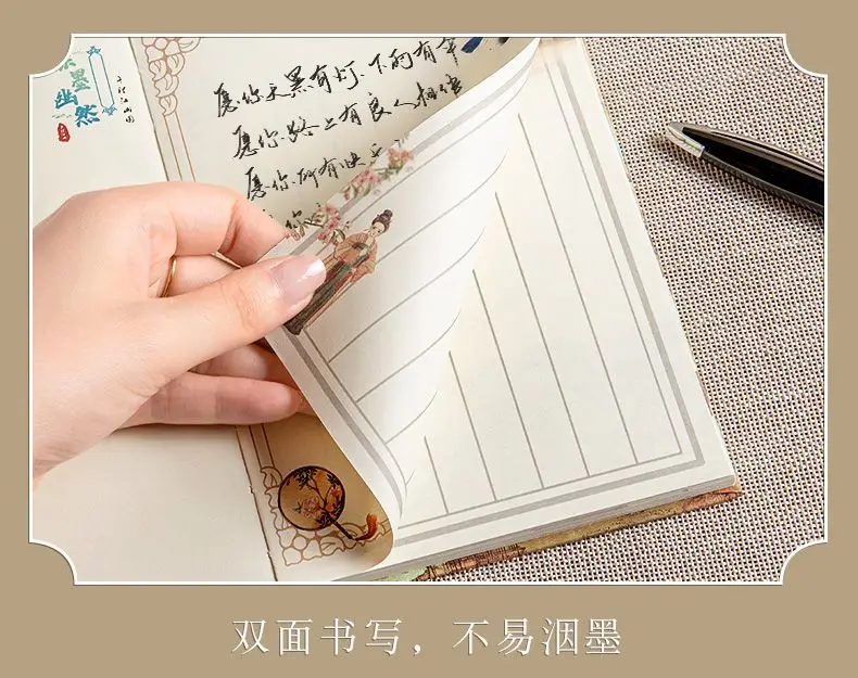 A5-Notizbuch, vollfarbig, blanko, Tagebuch „The Forbidden City Cultural Creative Gifts“, im chinesischen Stil, Ins Literary Vertical Line Diary – Detail 9