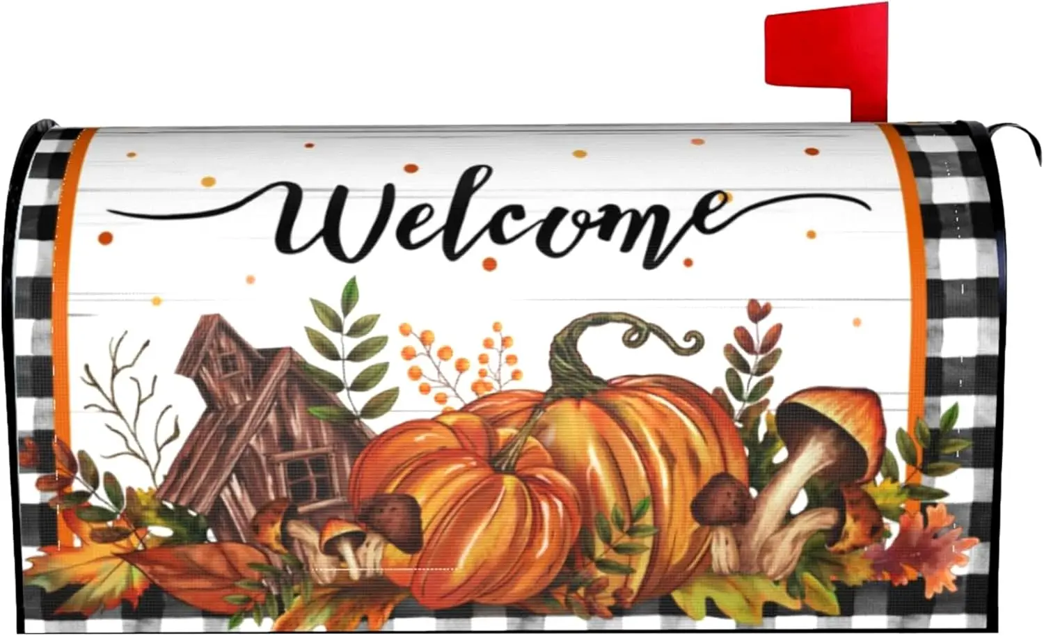 Fall Mailbox Covers Magnetic Pumpkin Outdoor Decorations Welcome Mailbox Wraps Floral Post Letter Box Cover Garden Decor Standar