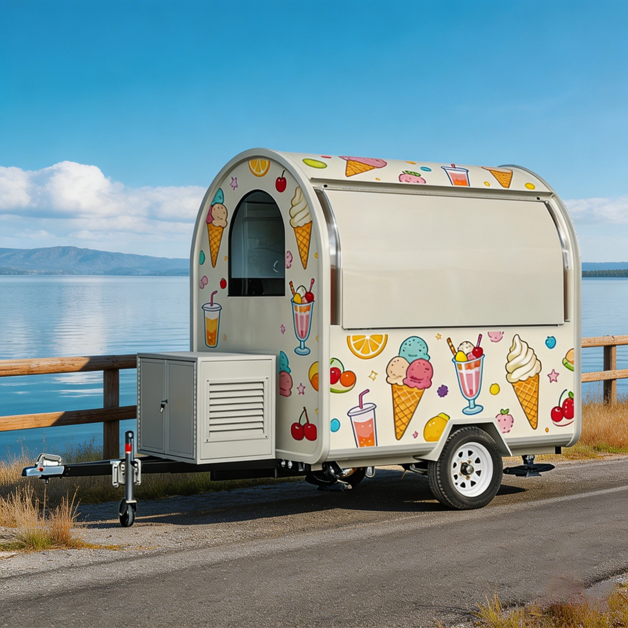 Concession Trailers Food Truck Food Van Mobile Catering Trailer for Multi-Food Business Festival Event Customized Rust Resistant