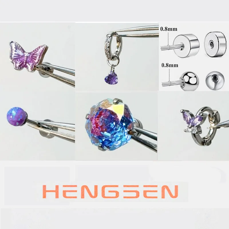 1Pc Colorful Purple Zircon Cartilage Earrings Stainless Steel Simple Round Small Stud Earring Helix Boby Piercing Jewelry Gift