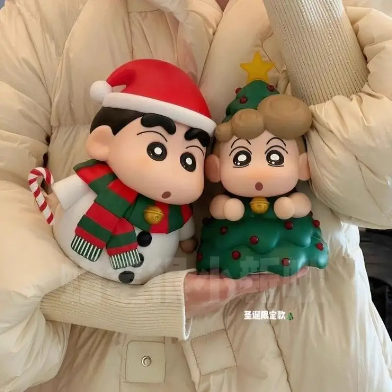 Anime Crayon Shin-Chanss Christmas Snowman Christmas Tree Shin-Chan Himawari Figures Cute Doll Decoration Toy Birthday Gifts view 5