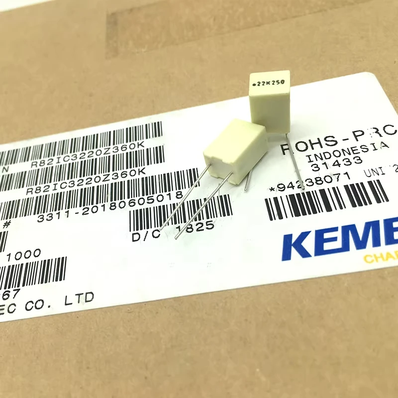 

KEMET Italy AV film capacitor 0.22uf 220nf 224 63v 100v 250v 5MM