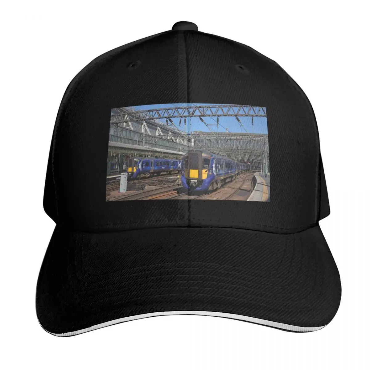 Scotrail Class 380 trains at Glasgow Central Station Baseball Cap Men Women Casual Summer Sport Sun Cap