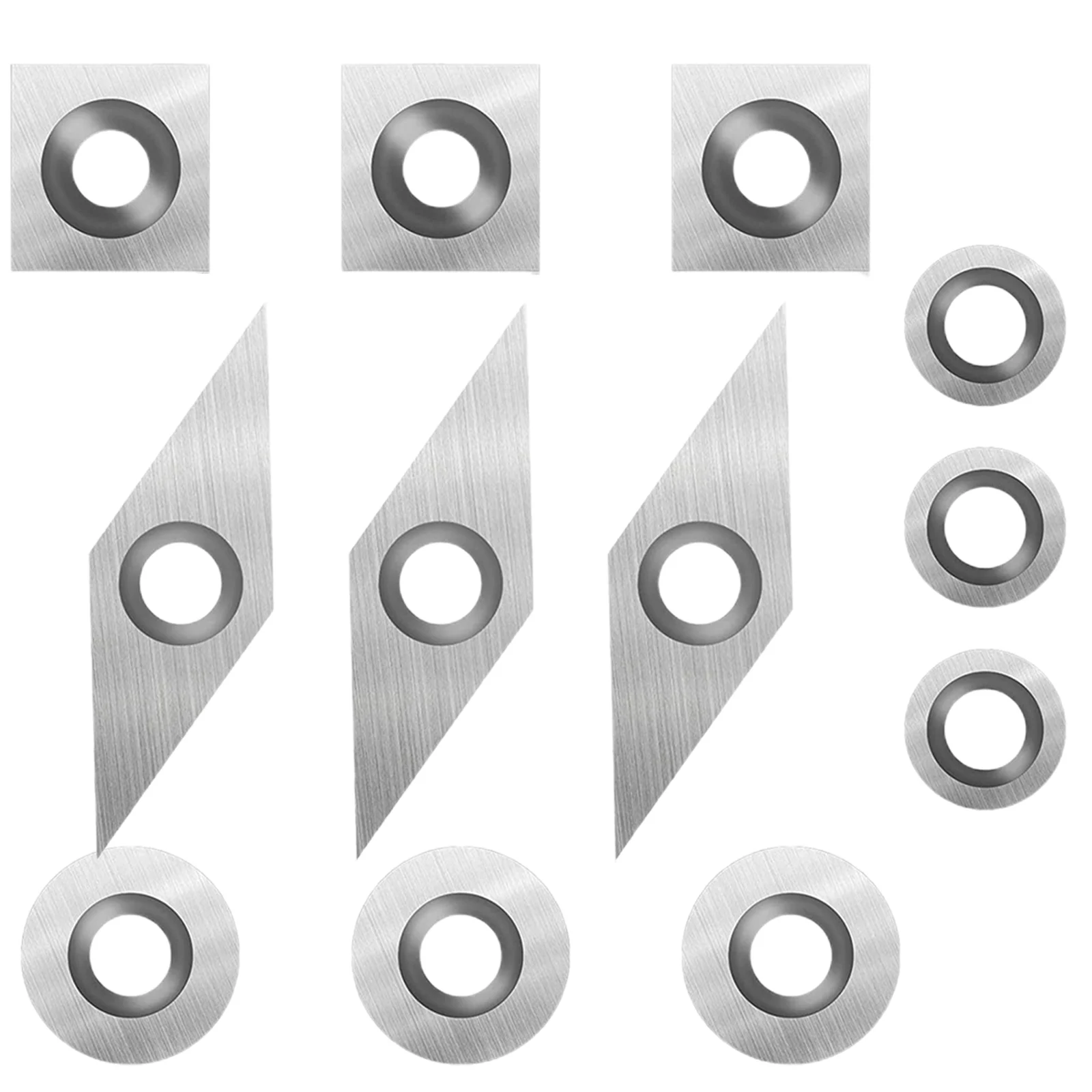 12 Pcs Carbide Insert Blades Replacement Parts Cutter Trimming Sharping Tool For Woodworking Lathe Turning Tools Accessories