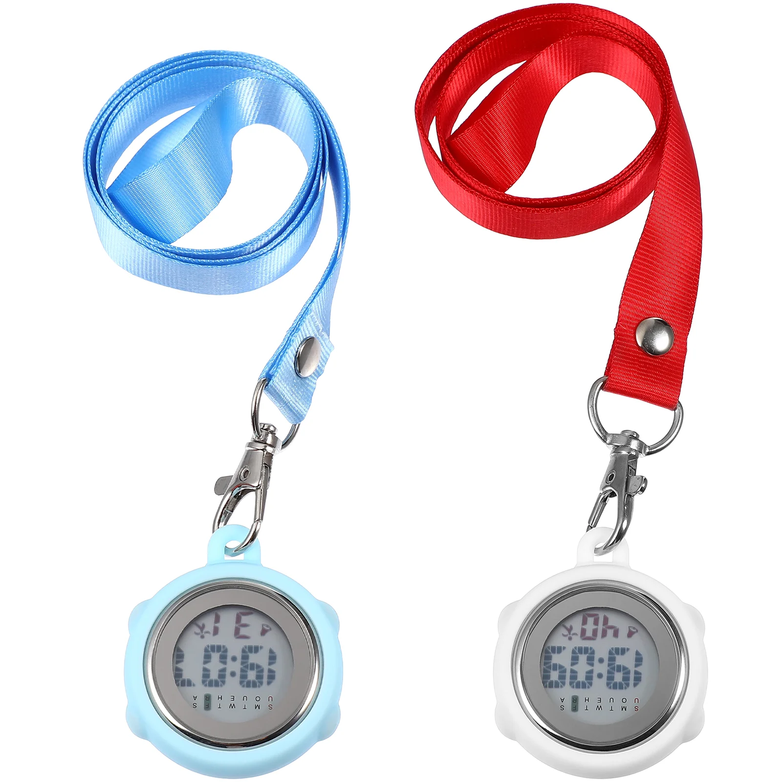 2 Pcs Stopwatch Stopwatches with Lanyards Small Pocket Electronic Alloy Nurse Nursing