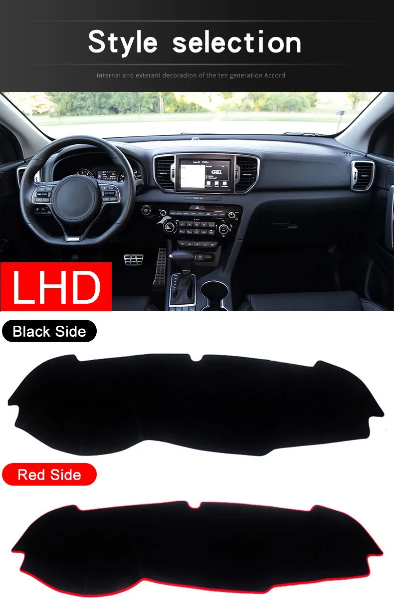 Auto-Armaturenbrett-Abdeckung, Armaturenbrett-Matte, Sonnenschutz, Instrumententafel, Teppiche, Zubehör für Kia Sportage 4, QL 2016 2017 2018 2019 2020 – Detail 3